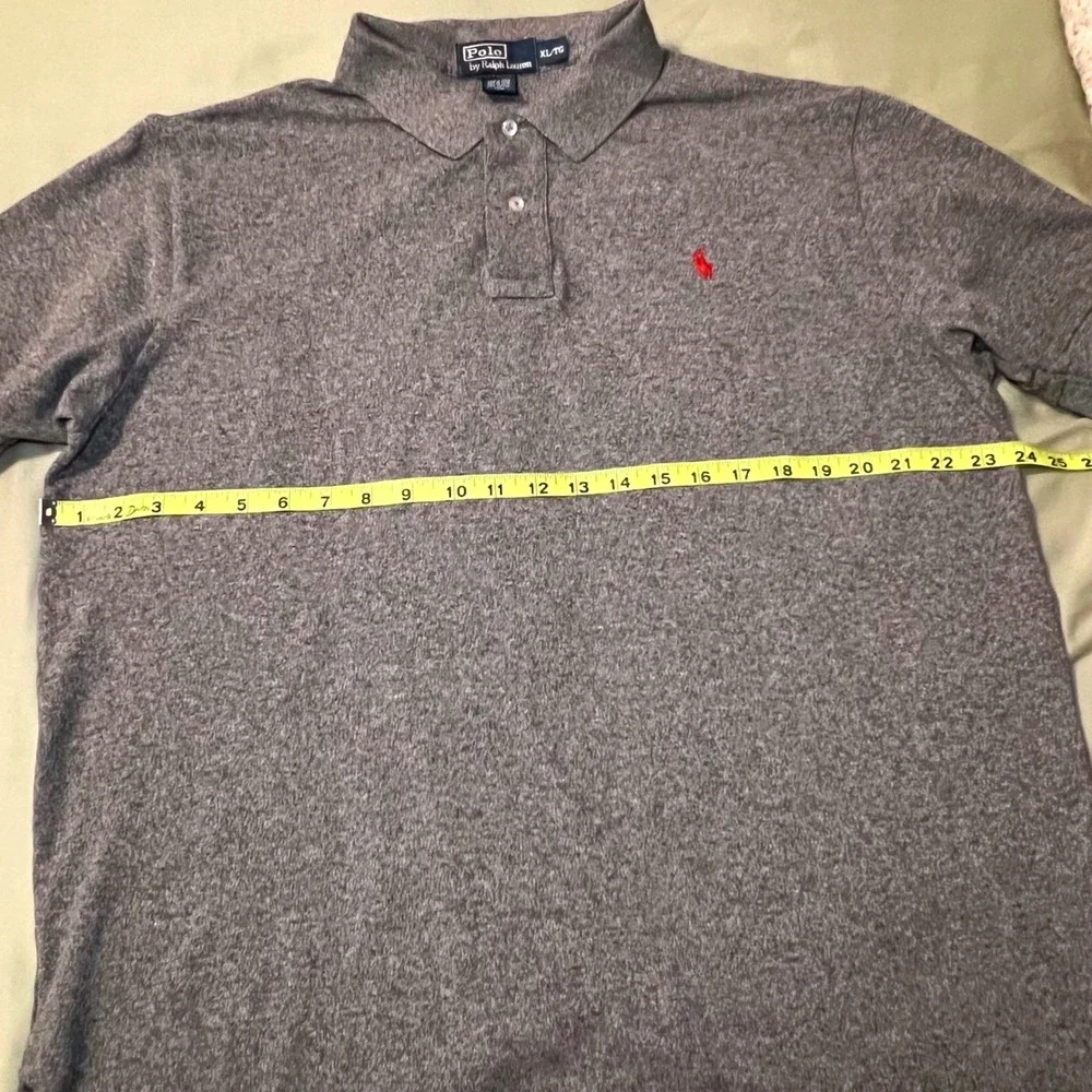 Vintage Polo Ralph Lauren Mens XL Grey Heather Cotton Short Sleeve Polo Shirt